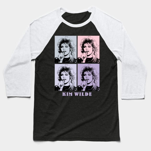 Kim WildE Song 80s Pop Art Baseball T-Shirt by KERIKIL